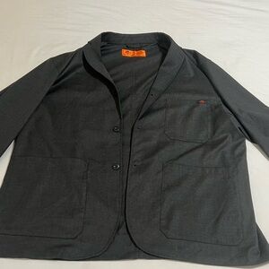 Dark Gray Blazer with Orange Accents